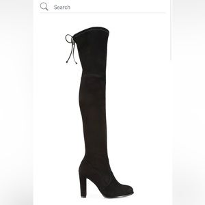 Stuart Weitzman Over the Knee Highland Boot Black Suede Size 7
